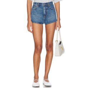GRLFRND Womens The Kyla Hot‎ Short High Waist Cotton North Beach Blue Size 28